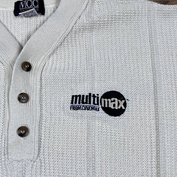 VTG VCC Vantage MultiMax Cinemax Henley Sweater Size XL - Made in the USA - Picture 4 of 7
